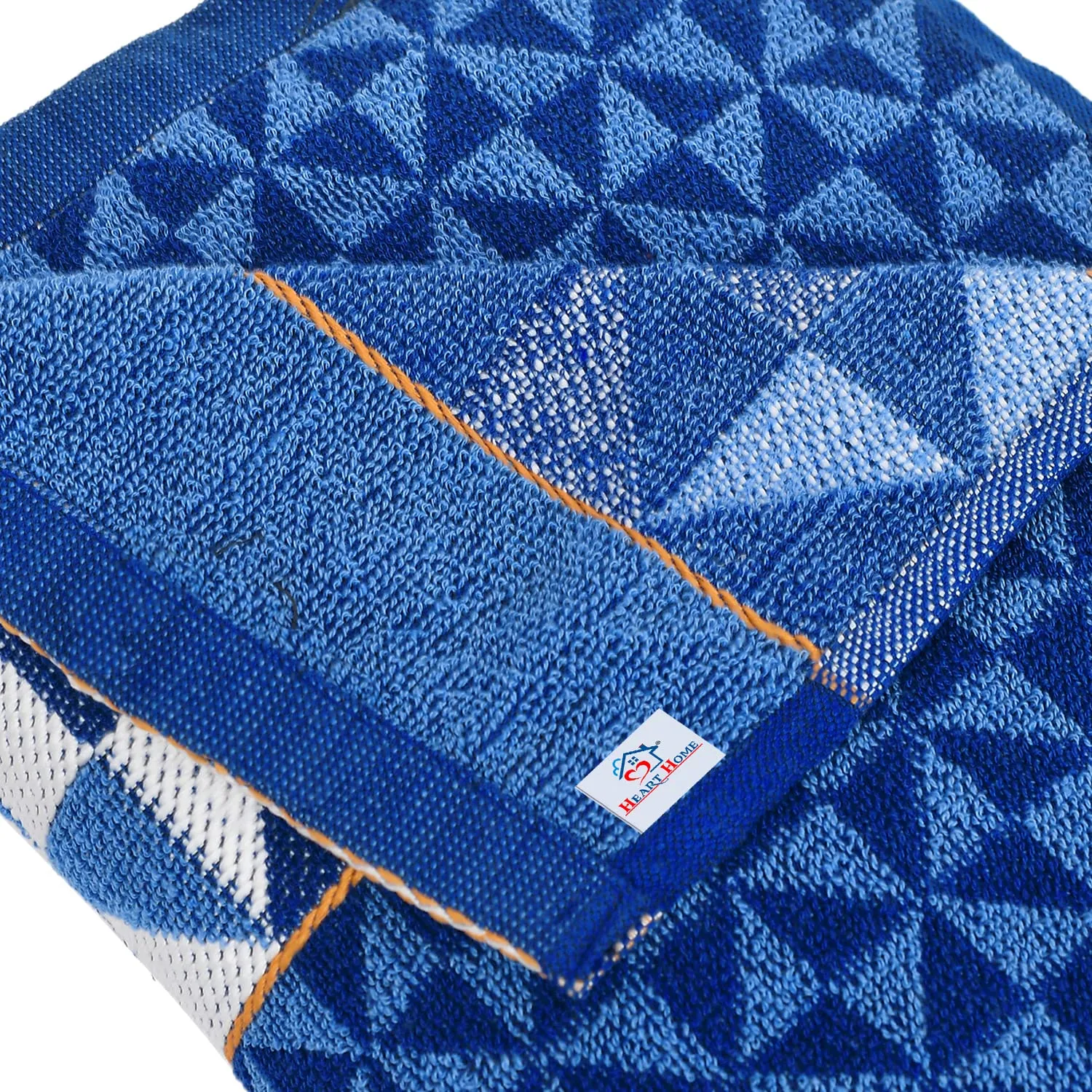 Heart HomeTringle Printed Super Soft, Fluffy, and Absorbent, Cotton Bath Towel Perfect for Daily Use, 30"x60"(Blue)