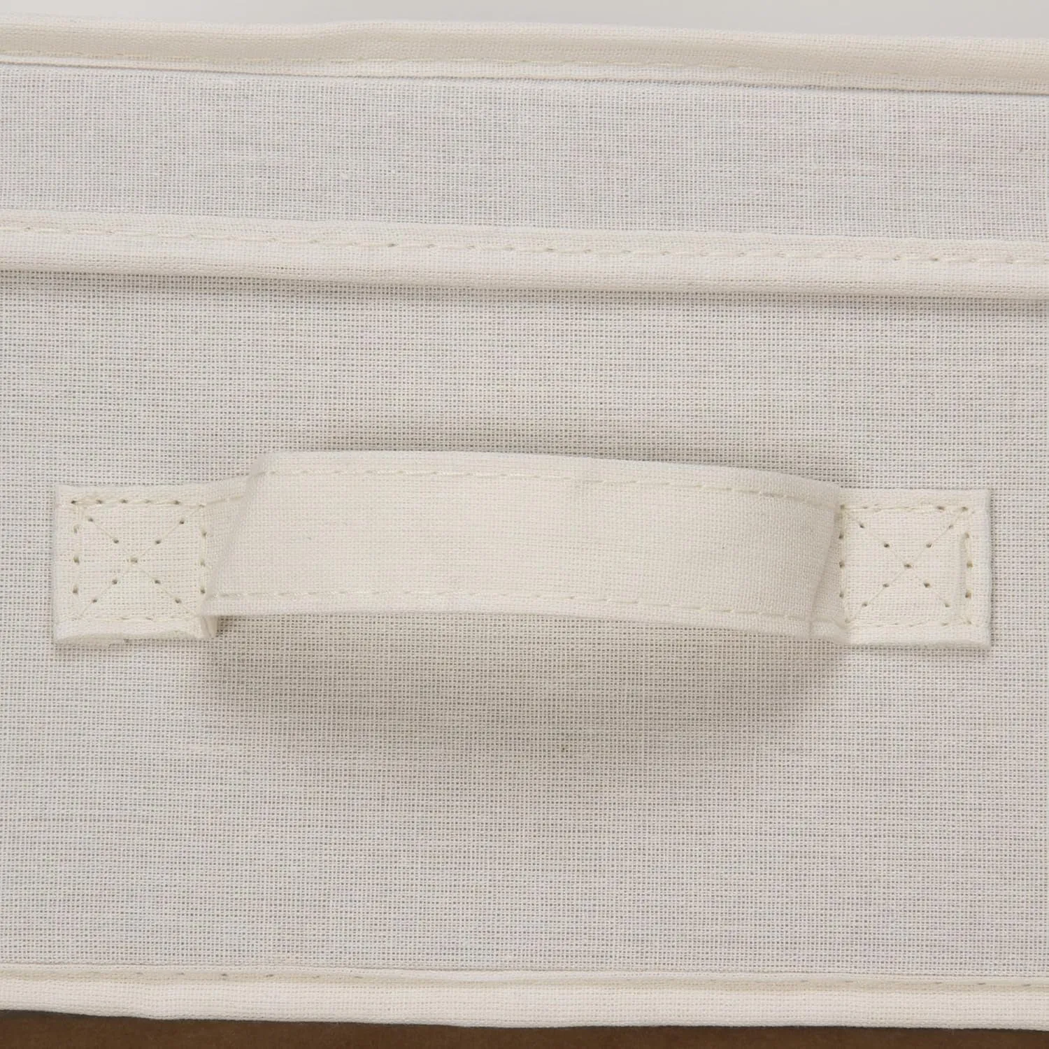 Household Essentials 113 Storage Box with Lid and Handle - Natural Beige Canvas - Large