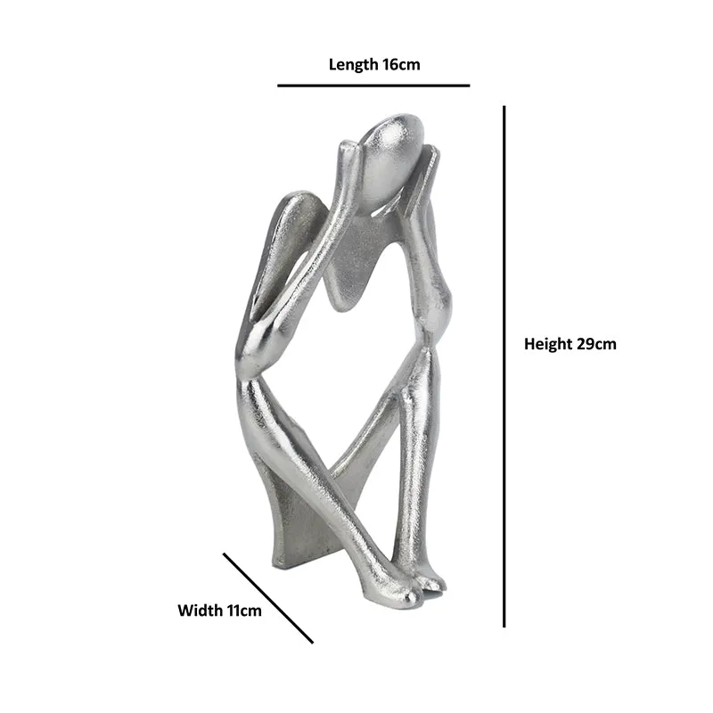 Human Ponder Showpiece (Silver) - Set Of Three