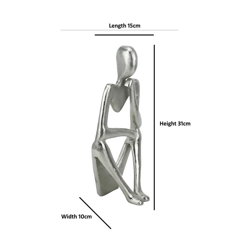 Human Ponder Showpiece (Silver) - Set Of Three