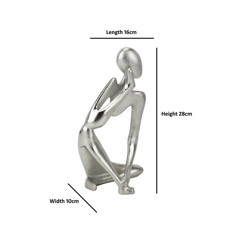 Human Ponder Showpiece (Silver) - Set Of Three