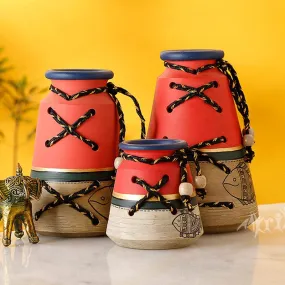 Kaira Madhubani Vase - Three Piece Set