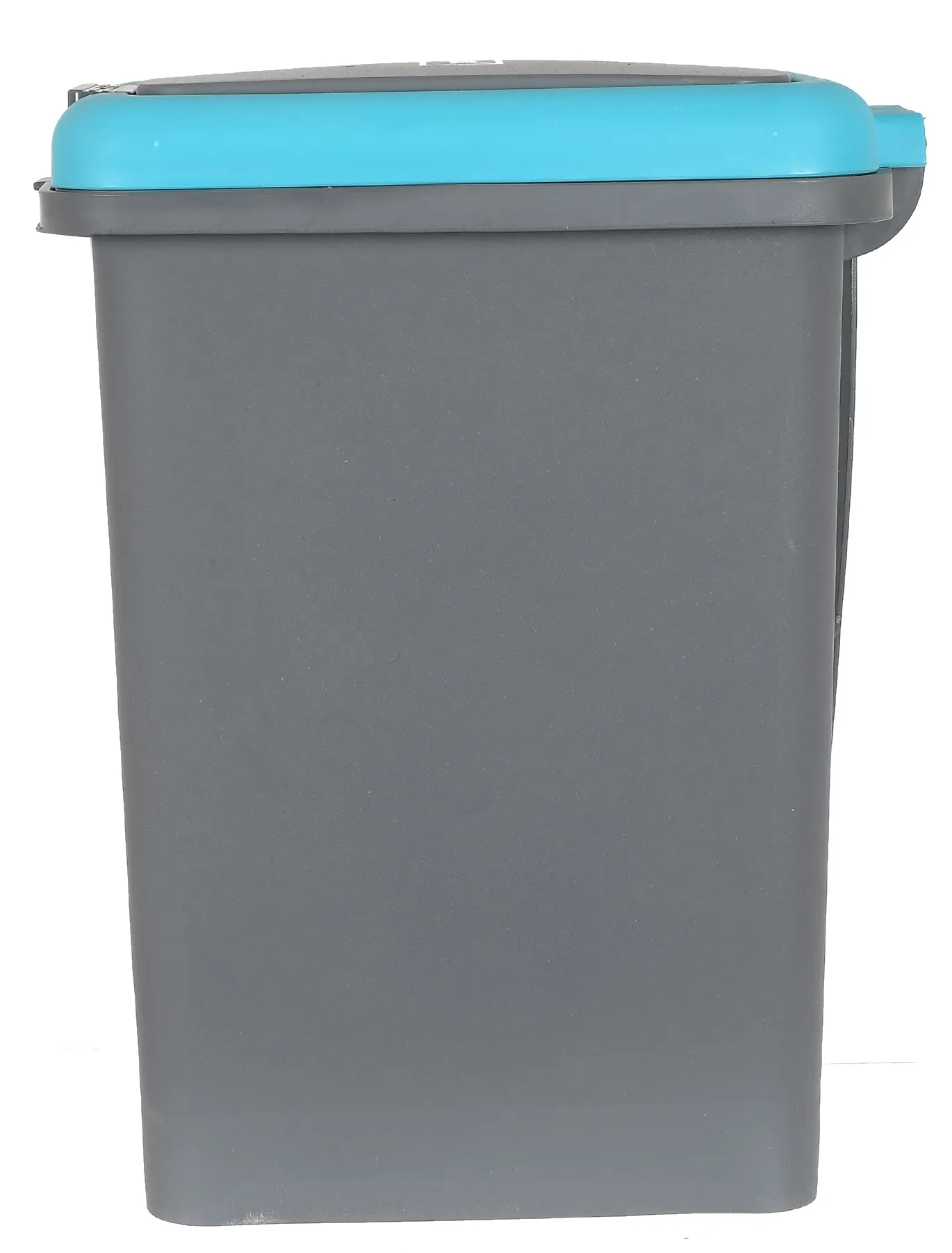 Kuber Industries Portable 6.5 Ltr Plastic Push And Pedal Dustbin With Lid Garbage Bins for Home Office,Set of 2 (Grey & Blue)