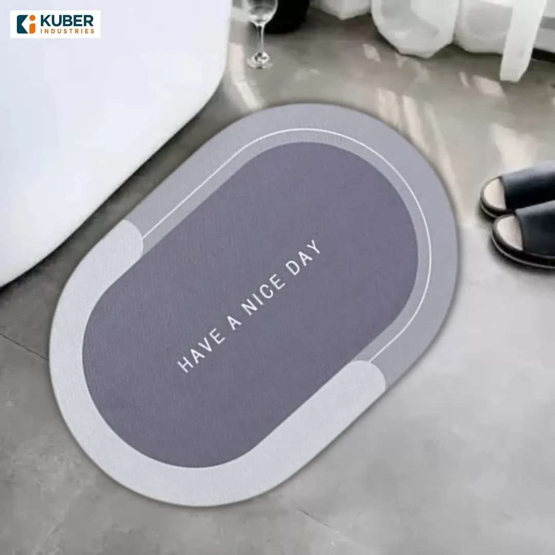 Kuber Industries Stylish Bathroom, Door Mat, Floor, Bath, Door Mat, Bathroom Carpet | Non Slip for Bathroom Cushion Super Absorbent Soft Carpet, Quick Dry Dirt | 40 x 60 cm, Grey, Pack of 3