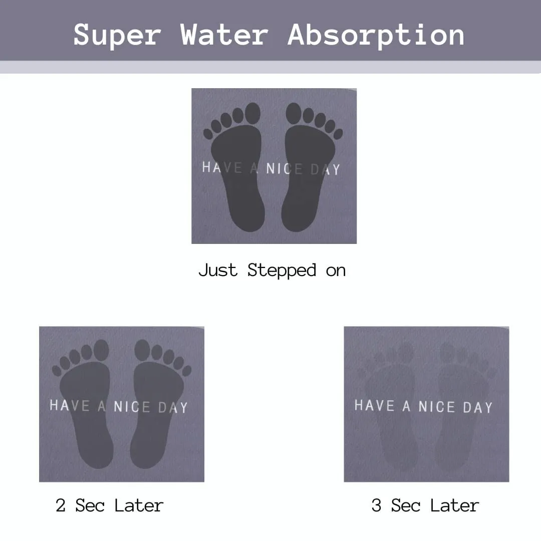 Kuber Industries Stylish Bathroom, Door Mat, Floor, Bath, Door Mat, Bathroom Carpet | Non Slip for Bathroom Cushion Super Absorbent Soft Carpet, Quick Dry Dirt | 40 x 60 cm, Grey, Pack of 3