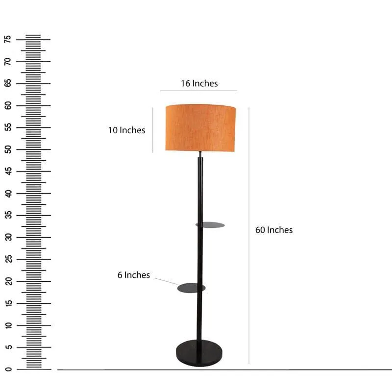 Kyomi Musa Floor Lamp With Shelf