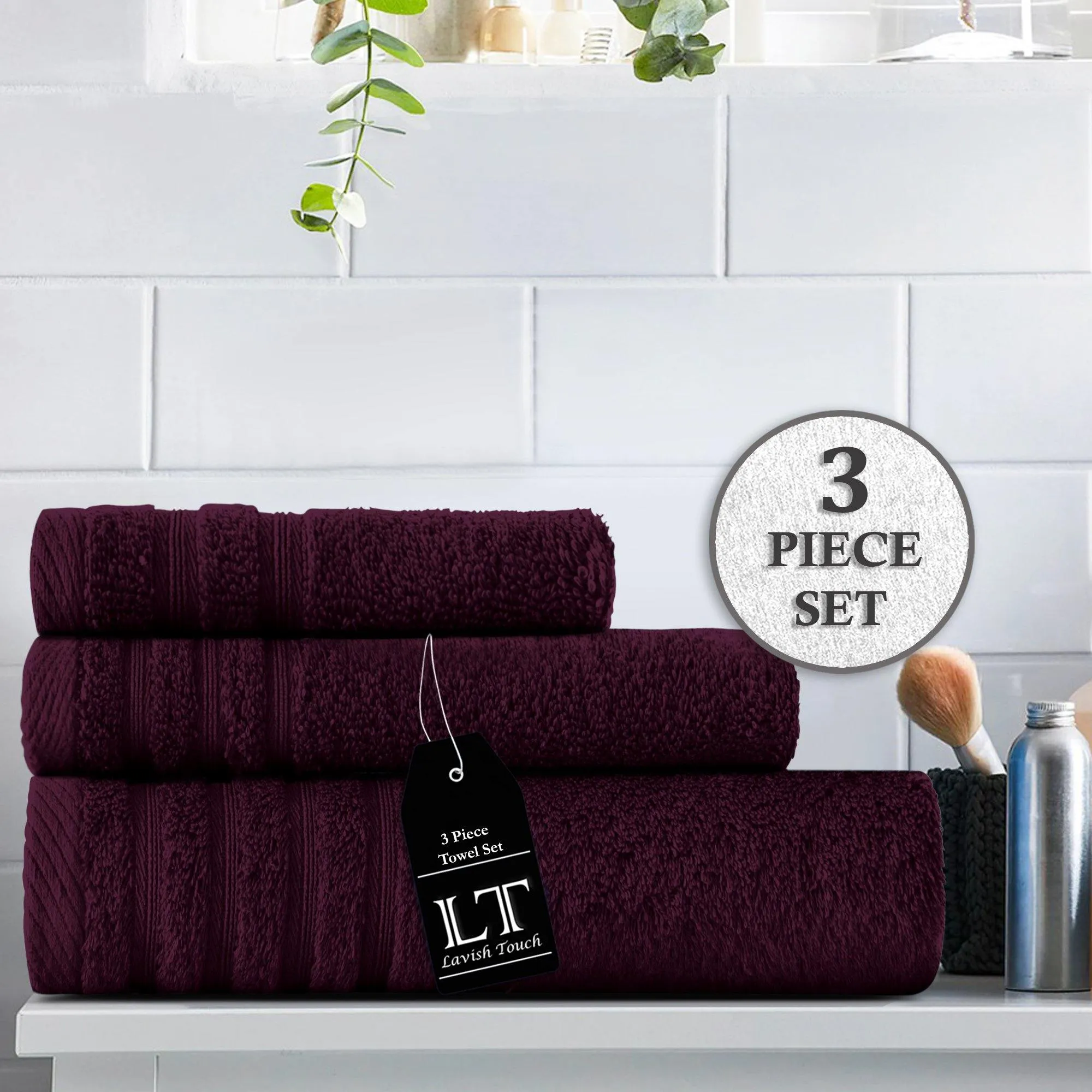 Lavish Touch 100% Cotton 500 GSM Aurelia Towel Set