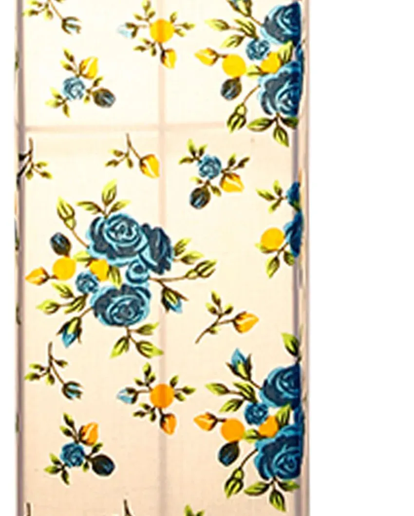 Lil Floral Square Cotton Shade Floor Lamp With Wood Base | 2.8 Feet