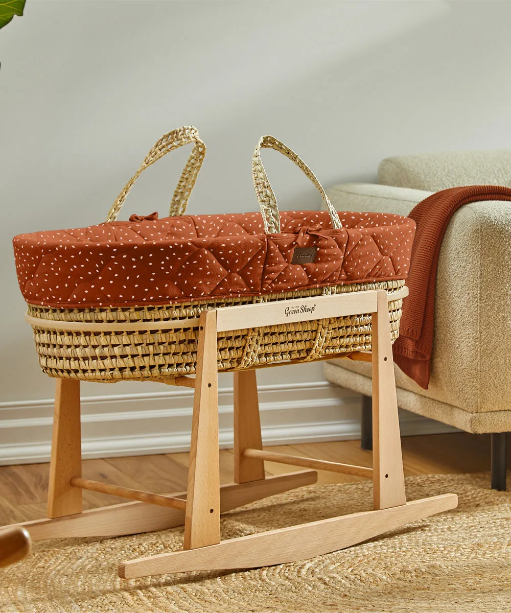 Little Green Sheep Natural Quilted Moses Basket & Mattress