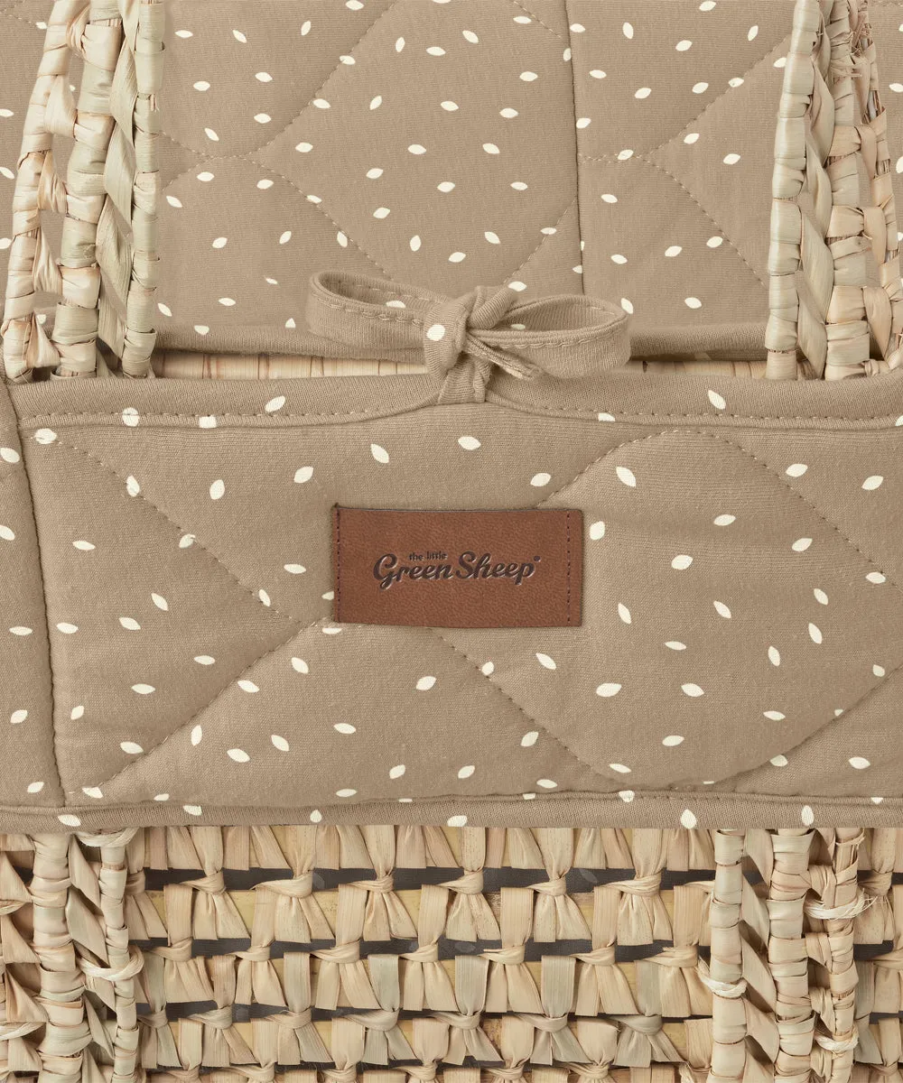 Little Green Sheep Natural Quilted Moses Basket & Mattress