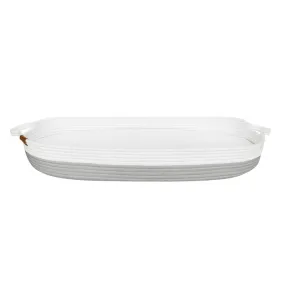 Living Textiles | 100% Cotton Rope Change Basket - White/Grey