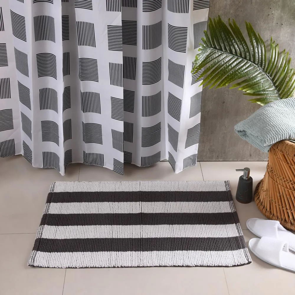 LOOP STRIPE Cotton Anti Slip Bath mat