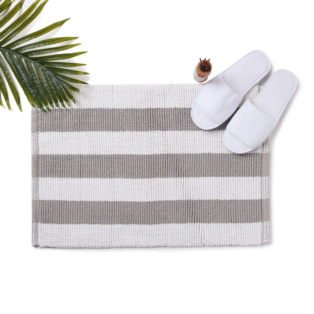 LOOP STRIPE Cotton Anti Slip Bath mat
