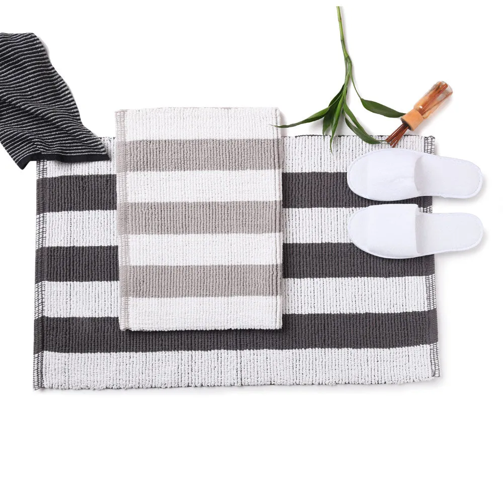 LOOP STRIPE Cotton Anti Slip Bath mat