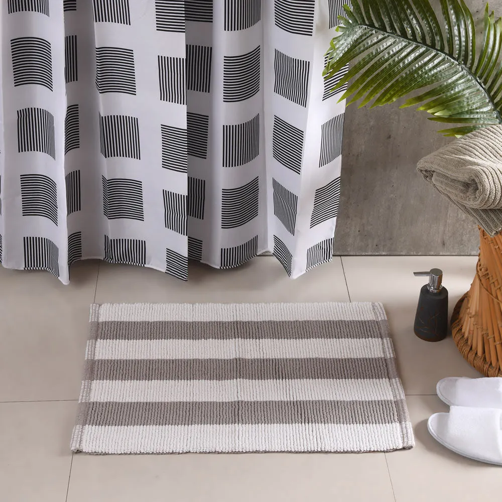 LOOP STRIPE Cotton Anti Slip Bath mat