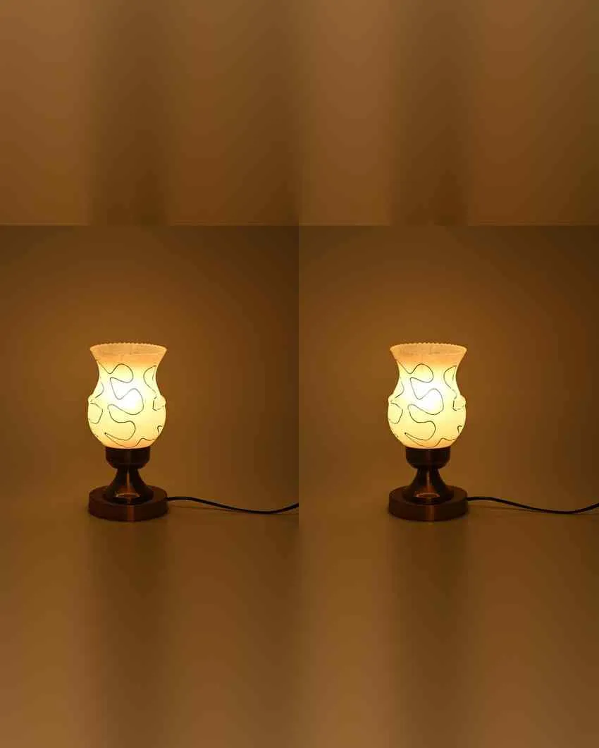 Lotus Decorative Home LED Compatible Stylish Night Table Lamp | 4 x 10 inches