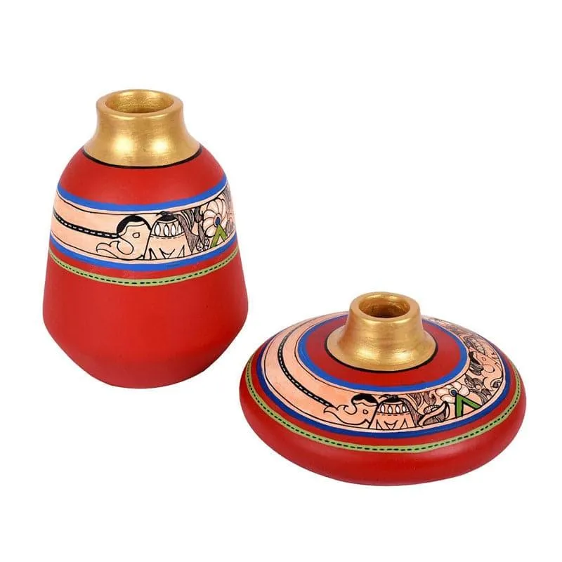 Lumamba Tribal Terracotta Vase - Set Of Two