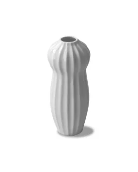 Maja ribbed porcelain Ikebana vase