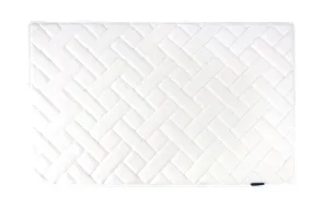 Memory Foam Herringbone Accent Rug in White, 21 x 34 in