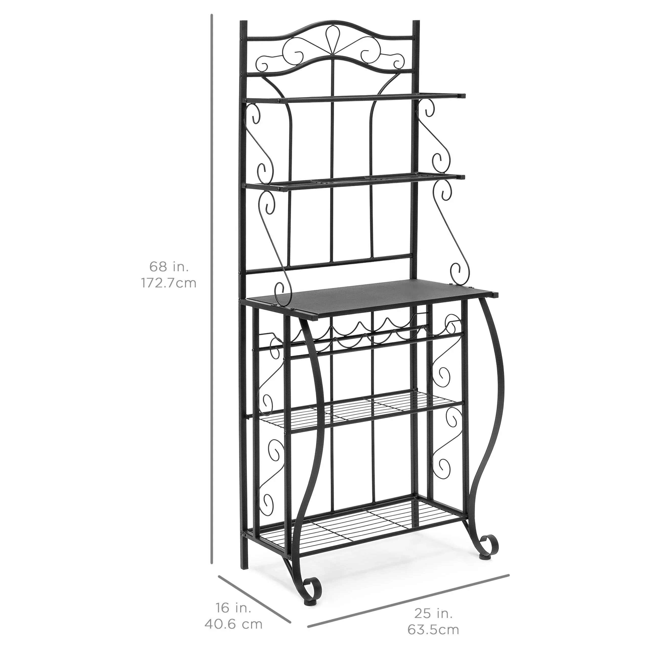 Multiuse 5-Tier Metal Kitchen Bakers Rack