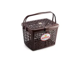 Nakoda Excel Picnic Small Storage Basket Multipurpose Use for Fruits Vegetables, Toys,Color May Vary, (28.8 x 22 x 19) cm