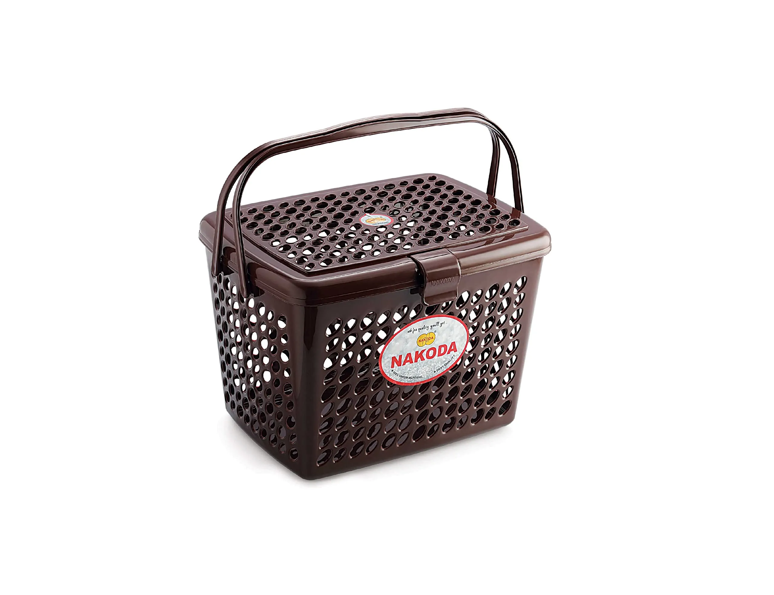 Nakoda Excel Picnic Small Storage Basket Multipurpose Use for Fruits Vegetables, Toys,Color May Vary, (28.8 x 22 x 19) cm