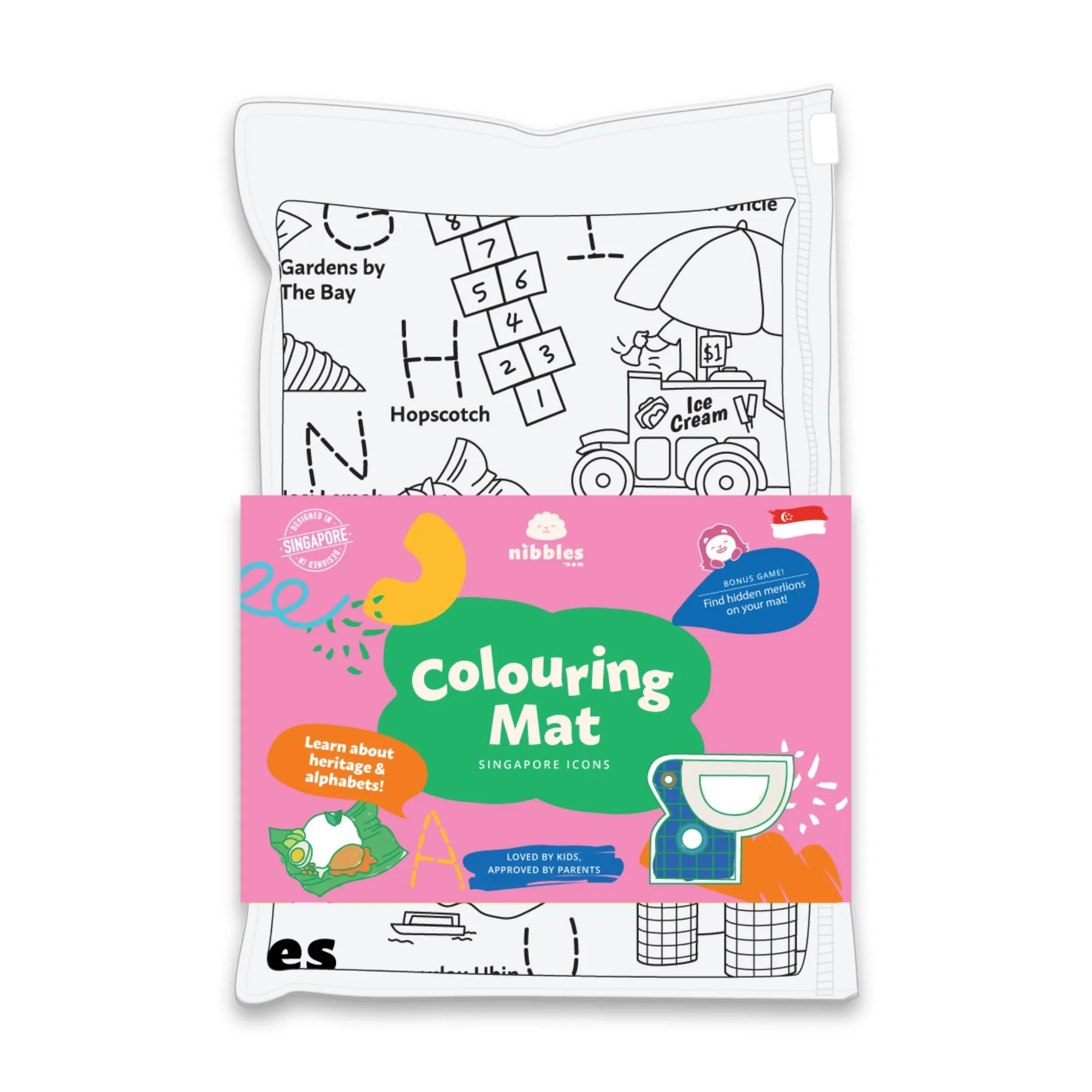 Nibbles by Nom SG Icons Silicone Colouring Mat