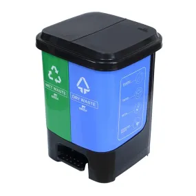 Nilkamal Twin Color Dustbin for Home, Kitchen, Restaurant Blue and Green 10 Ltr