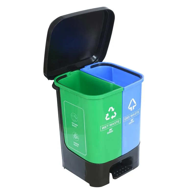 Nilkamal Twin Color Dustbin for Home, Kitchen, Restaurant Blue and Green 10 Ltr