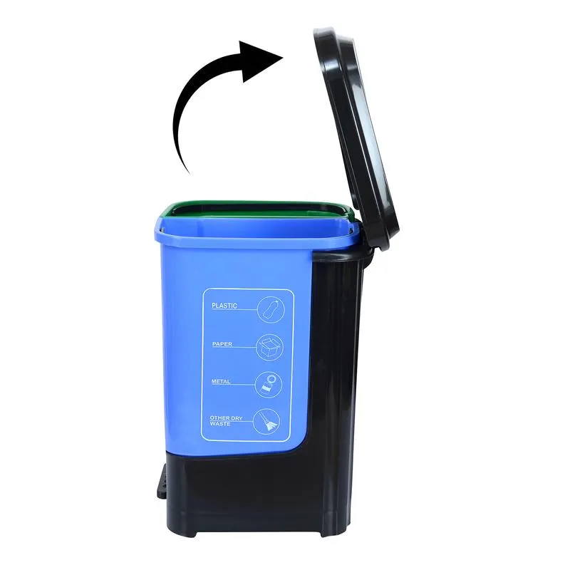 Nilkamal Twin Color Dustbin for Home, Kitchen, Restaurant Blue and Green 10 Ltr