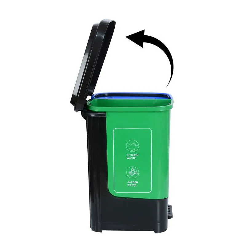 Nilkamal Twin Color Dustbin for Home, Kitchen, Restaurant Blue and Green 10 Ltr
