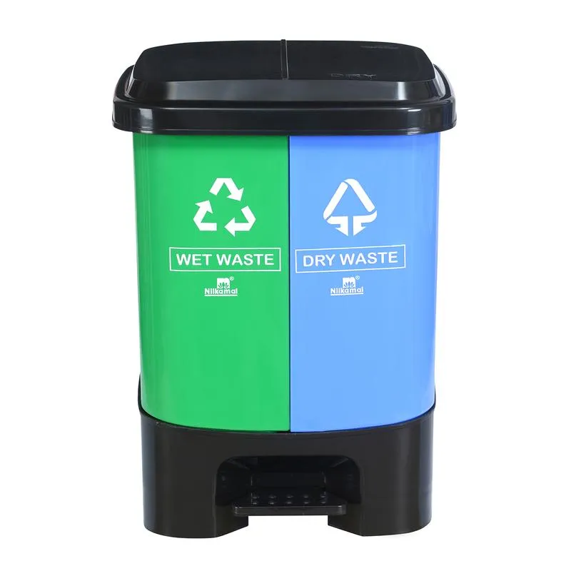 Nilkamal Twin Color Dustbin for Home, Kitchen, Restaurant Blue and Green 10 Ltr
