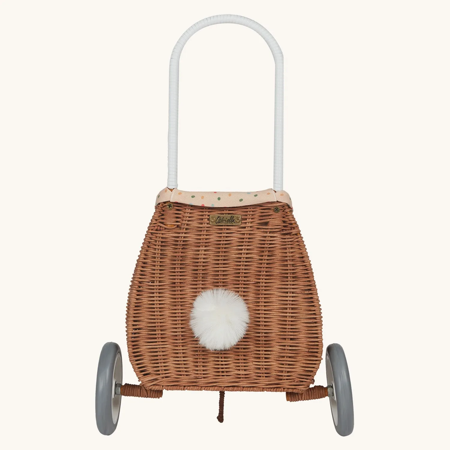 Olli Ella Rattan Bunny Luggy with Lining – Gumdrop