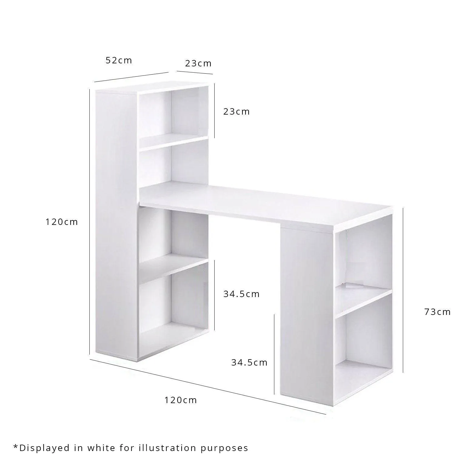 Outlet – Essie Tall Shelves Desk - Black