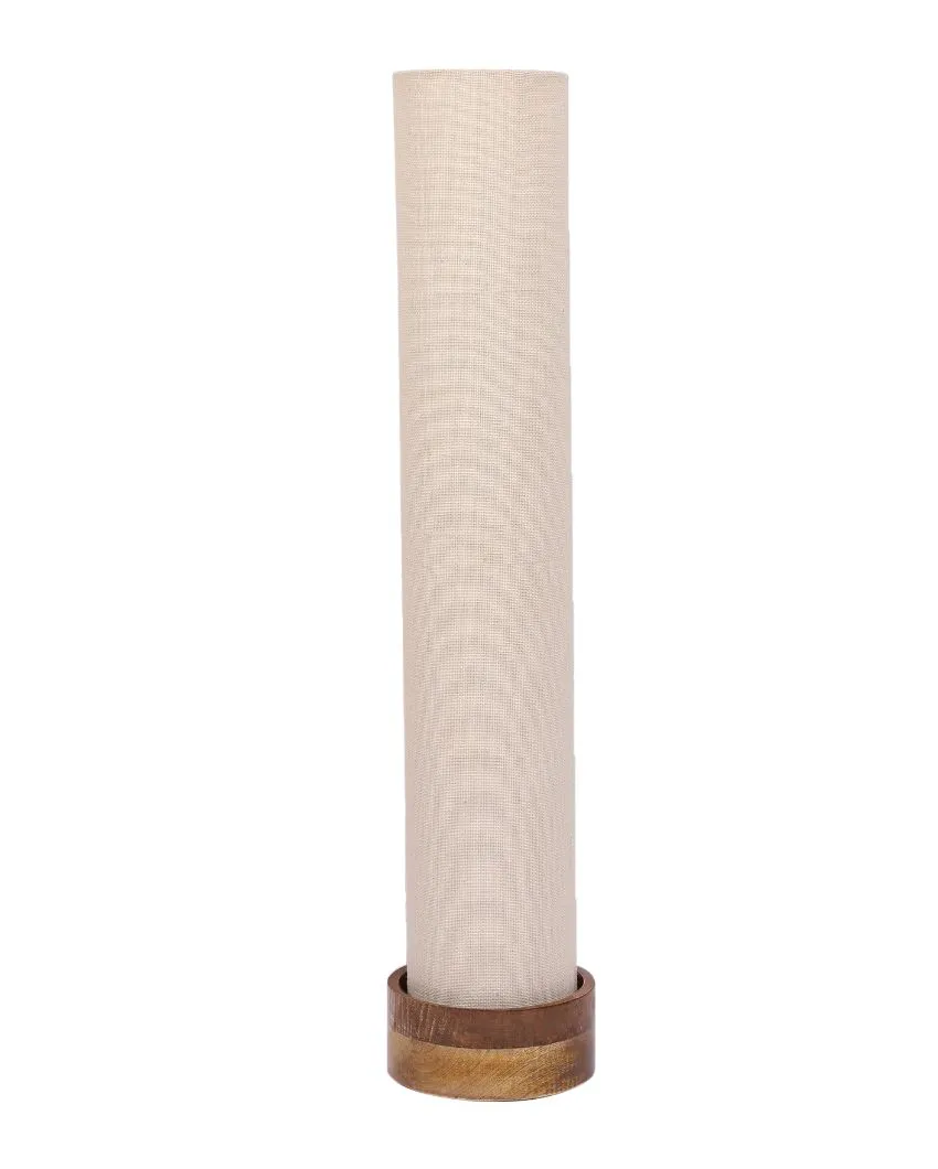 Plain Jute Round Natural Wood Floor Lamp | 2.8 Feet
