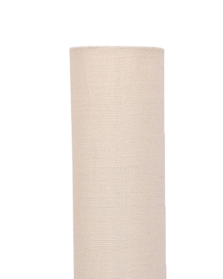 Plain Jute Round Natural Wood Floor Lamp | 2.8 Feet