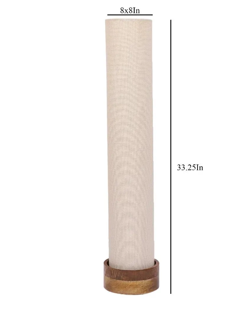 Plain Jute Round Natural Wood Floor Lamp | 2.8 Feet