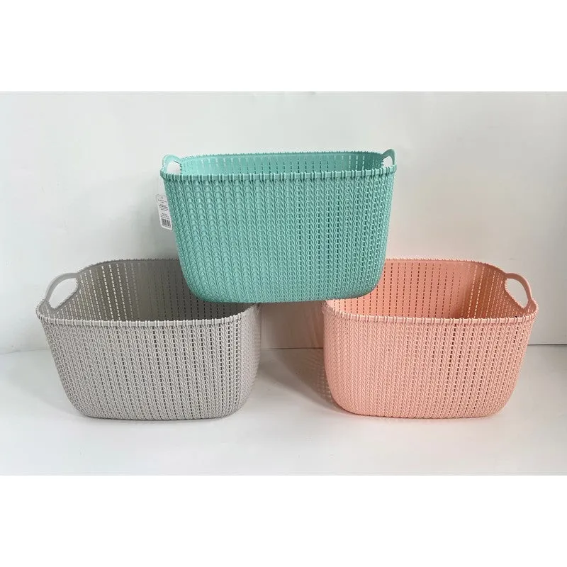 Plastic Basket 23.3 Litres - Grey by EA Living