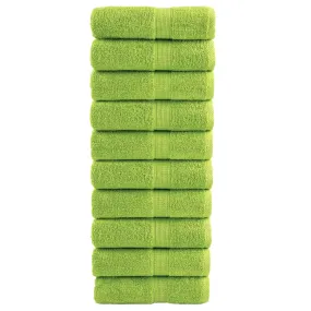Premium Washcloths 10 pcs Apple Green 30x30 cm 600 gsm 100% Cotton