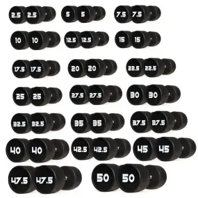 PU Polyurethane Dumbbells Set  2.5kg to 50kg - 20 Pairs (Package)