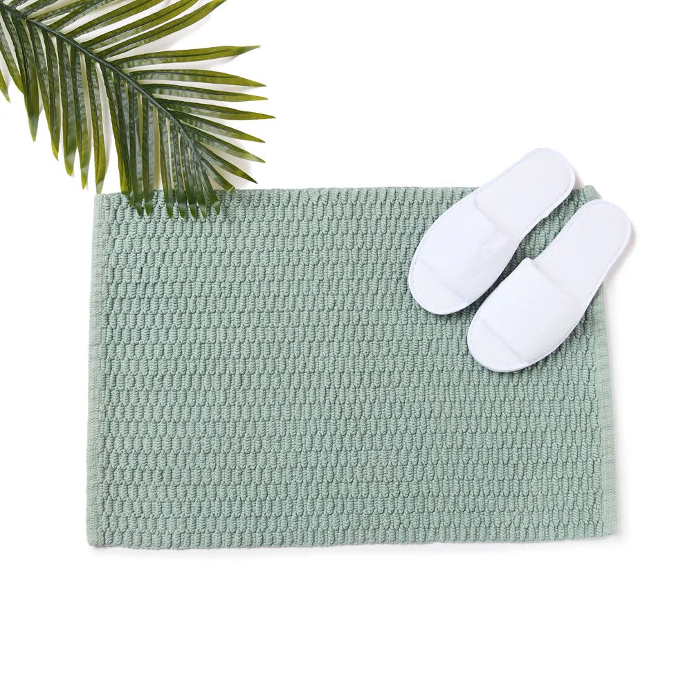 RIB TWILL Cotton Anti Slip Bath mat