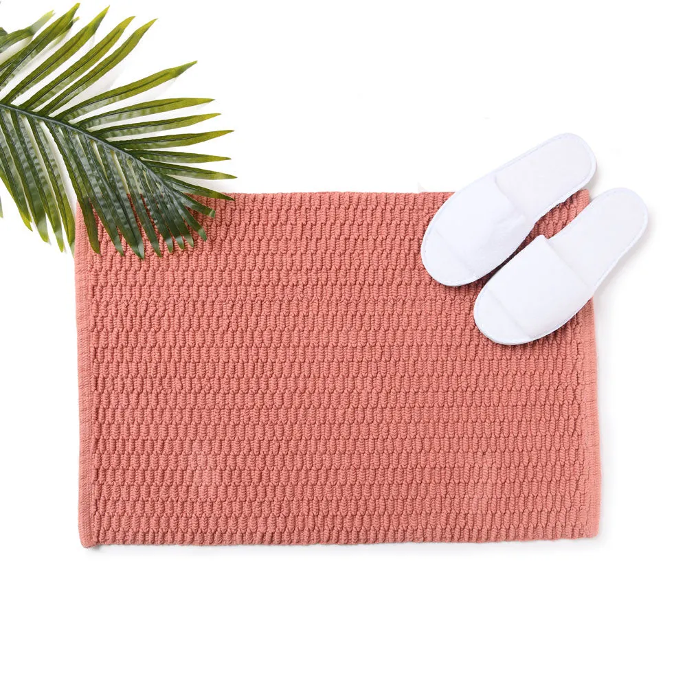 RIB TWILL Cotton Anti Slip Bath mat