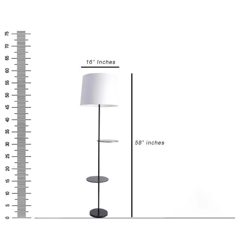 Rothnia Black Floor Lamp With Shelf