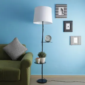Rothnia Black Floor Lamp With Shelf