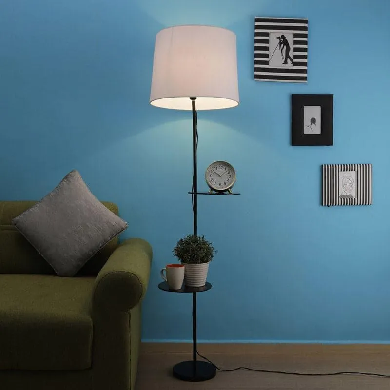 Rothnia Black Floor Lamp With Shelf