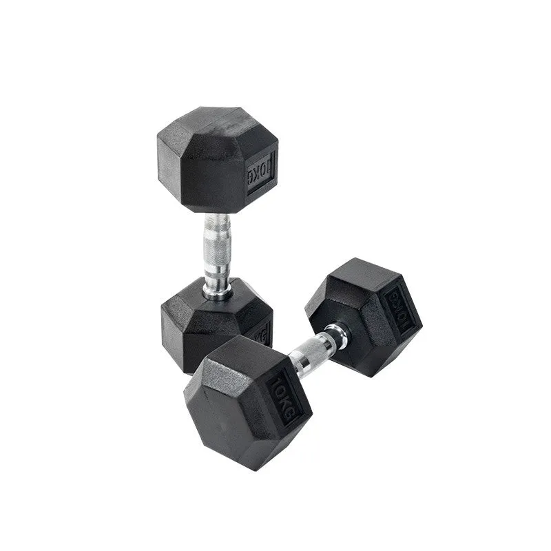 Rubber Dumbbell and 8-Tier Vertical Storage Rack Package