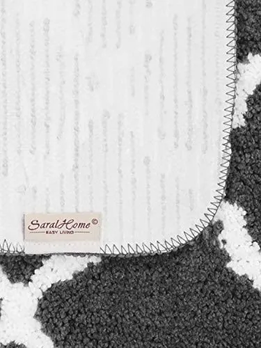 Saral Home Soft Anti Slip Microfiber Bathmat Set of 2Pc (45x70 cm, Grey)