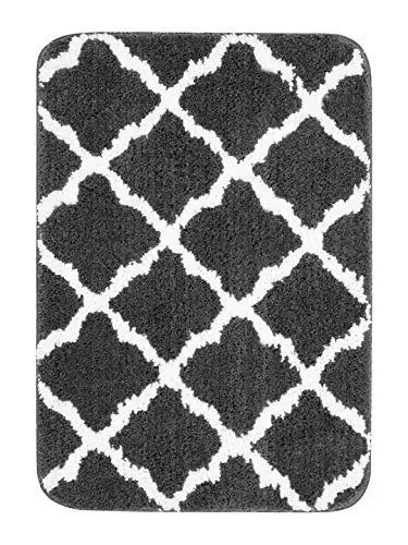 Saral Home Soft Anti Slip Microfiber Bathmat Set of 2Pc (45x70 cm, Grey)