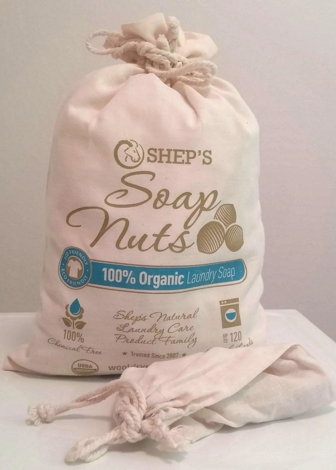 Shep's Natural Laudry Complete  KIT (1 lb Organic Soap Nuts Natural Laundry Detergent and 6 Wool Dryer Balls)