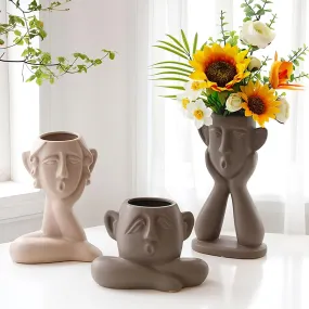 Sleepy Face Vases